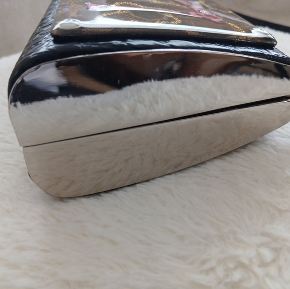 Debbie Brooks Black Silver Gem Clasp Handbag Cheetah Shoe Floral Crystals. FL - Picture 7 of 12